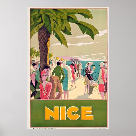 Nice Cote D'Azur France Vintage Travel Poster (Vorne)