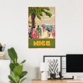 Nice Cote D'Azur France Vintage Travel Poster (Heimbüro)