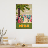 Nice Cote D'Azur France Vintage Travel Poster (Küche)