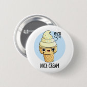 Nice Cream Funny Ice Cream Pub Button (Vorne & Hinten)