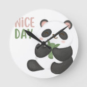 Nice Day Bear Wall Clock Runde Wanduhr (Vorderseite)