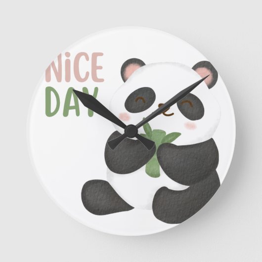 Nice Day Bear Wall Clock Runde Wanduhr (Vorderseite)