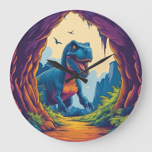 Nice Dino, Don’t Look At Me Like That. Große Wanduhr (Vorderseite)