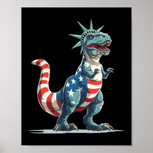 Nice Dinosaurier in Liberty Statue für US-Kleidung Poster