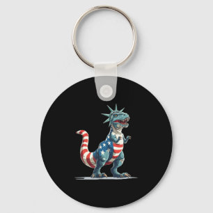 Nice Dinosaurier in Liberty Statue für US-Kleidung Schlüsselanhänger