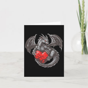 Nice Dragon with Big Red Heart Outfit Karte