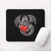 Nice Dragon with Big Red Heart Outfit Mousepad (Mit Mouse)