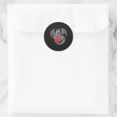 Nice Dragon with Big Red Heart Outfit Runder Aufkleber (Tasche)