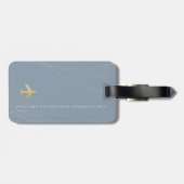 Nice Dusty Blue Travel Gepäckmarke mit Name Gepäckanhänger (Rückseite horizontal)