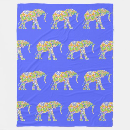 Nice Elephant Mandala Design 2 Fleecedecke (Vorderseite)