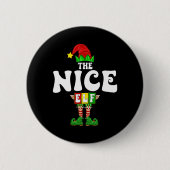 Nice Elf Familie Weihnachten Matching Pajamas Elf Button (Vorderseite)