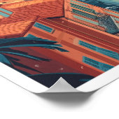 Nice France Art Vintage Reise Illustration Poster (Ecke)