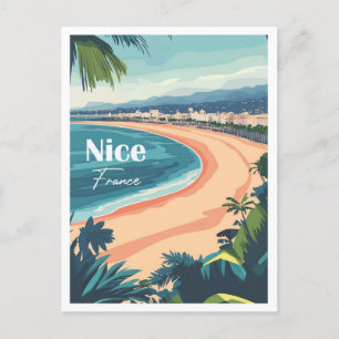 Nice France Artwork Travel Place Illustration Postkarte