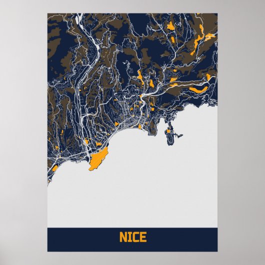 Nice - France Bluefresh City Map Poster (Vorne)