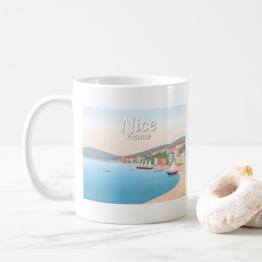 Nice France Côte d'Azur Kaffeetasse (Mit Donut)