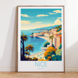 Nice France Côte d'Azur Reiseplakat Nice Coas Poster
