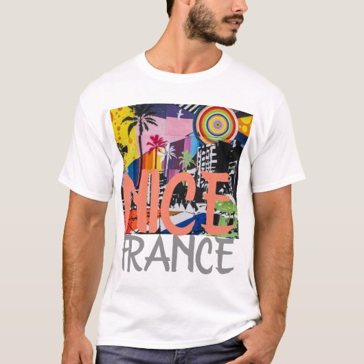 Nice France, Graffiti Mural Shirt, Men 2 T-Shirt (Vorderseite)
