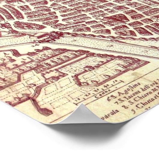 Nice France Map Poster (Ecke)