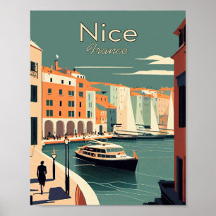 Nice France Minimalistisch Vintag Art Poster