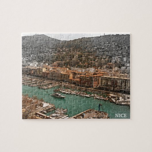 Nice France Port Lympia Panorama View Puzzle (Horizontal)
