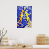 Nice France Riviera Vintage Travel Poster (Küche)