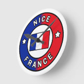 Nice France Runde Wanduhr (Winkel)
