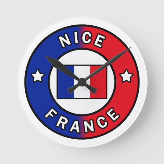 Nice France Runde Wanduhr (Vorderseite)