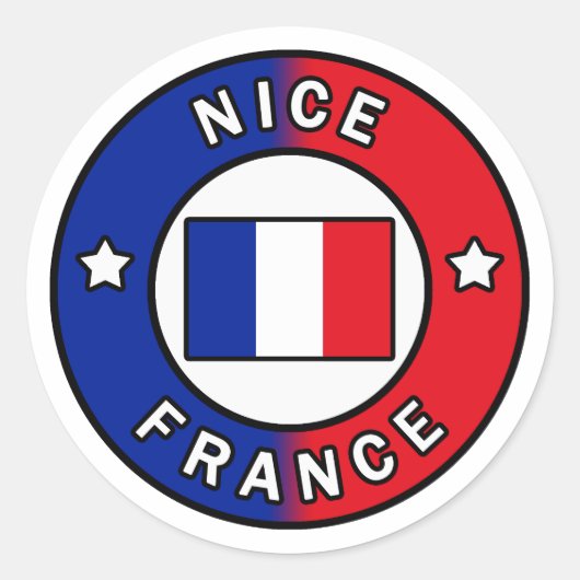 Nice France Runder Aufkleber (Vorderseite)