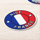 Nice France Runder Pappuntersetzer (Angewinkelt)