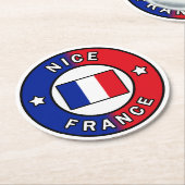 Nice France Runder Pappuntersetzer (Angewinkelt)