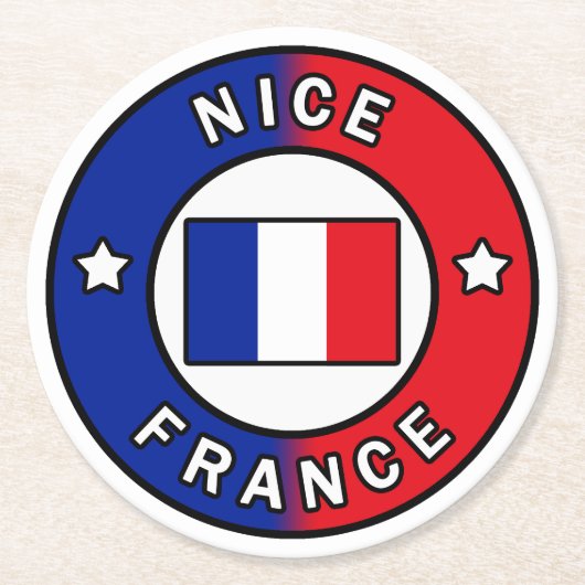 Nice France Runder Pappuntersetzer (Vorderseite)