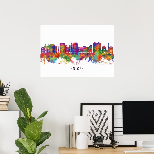 Nice France Skyline Poster (Heimbüro)