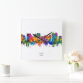 Nice France Skyline Quadratische Wanduhr (Zuhause)