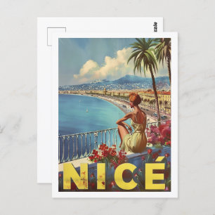 Nice France Vintag Berühmter Reiseort Postkarte