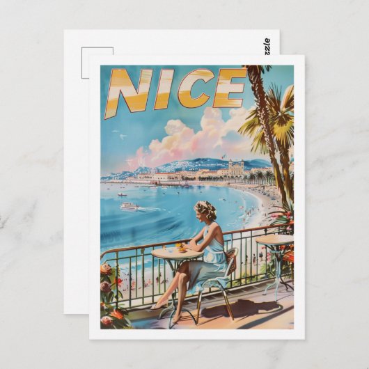 Nice France Vintag Berühmter Reiseort Postkarte (Vorne/Hinten)