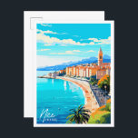 Nice France Vintage Illustration Postkarte<br><div class="desc">Vintage Tour Place Nice France Illustration</div>