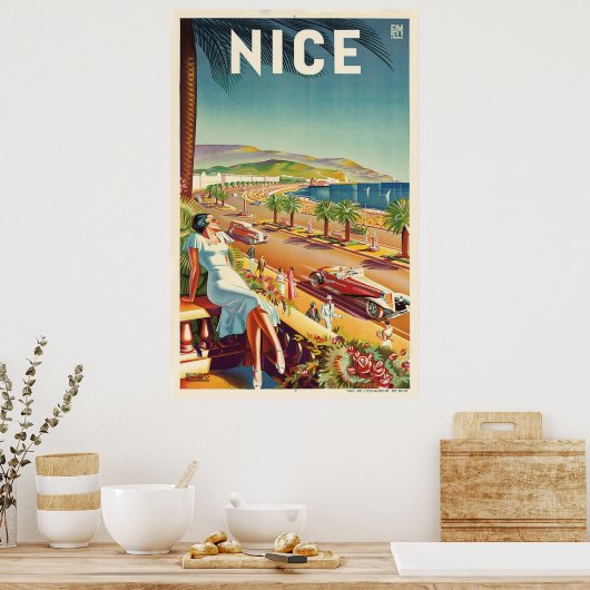Nice France Vintage Travel Poster (Küche)