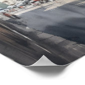 Nice France Wasserfarben Landschaft Art Print Post Poster (Ecke)