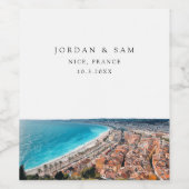 Nice France Wedding Weinetikett (Einzelnes Label)