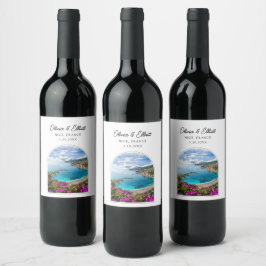 Nice France Wedding Wine Label Weinetikett