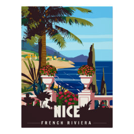 Nice French Riviera Retro Poster