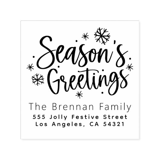 Nice Frohe Weihnachtsfamilie Name Rücksendeadresse Permastempel (Design)