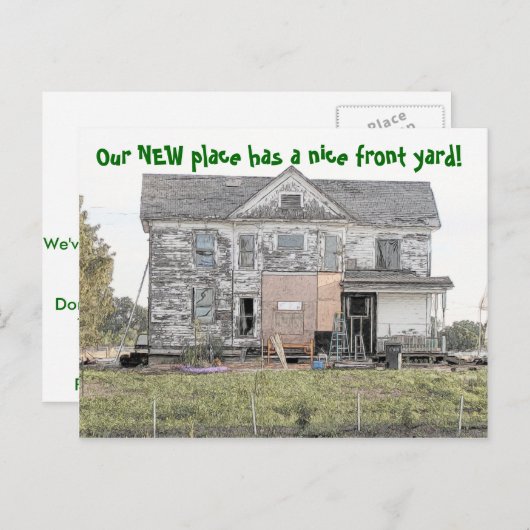 Nice Front Yard Funny Change Address Ankündigungspostkarte (Vorne/Hinten)