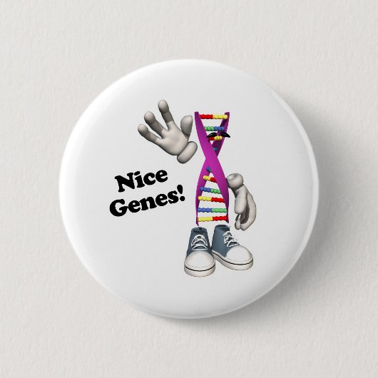 Nice Genes Funny DNA Strip Charakter Button (Vorderseite)