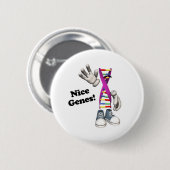 Nice Genes Funny DNA Strip Charakter Button (Vorne & Hinten)