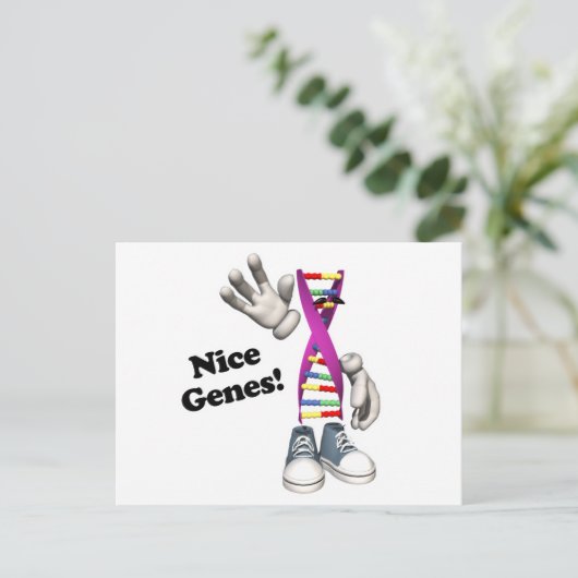 Nice Genes Funny DNA Strip Charakter Postkarte (Stehend Vorderseite)