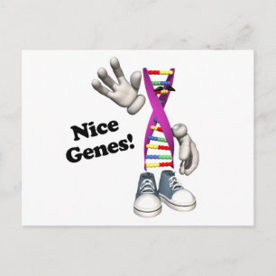 Nice Genes Funny DNA Strip Charakter Postkarte
