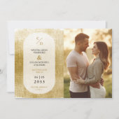 Nice Golden Textured Effect Wedding Initials Foto (Vorderseite)