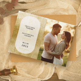 Nice Golden Textured Effect Wedding Initials Foto Folieneinladung