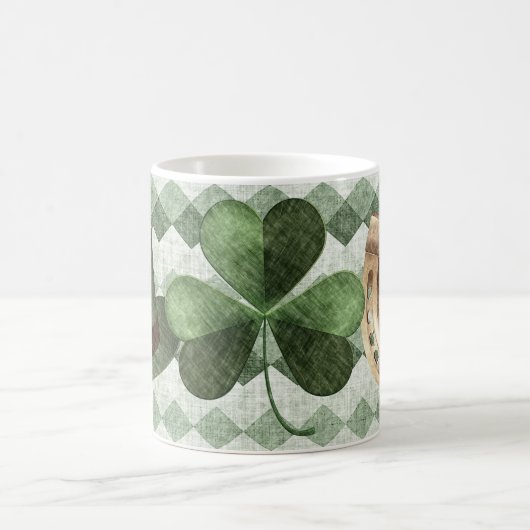 Nice Green Lucky Symbole Kohle Zeichnend Kaffeetasse (Mittel)
